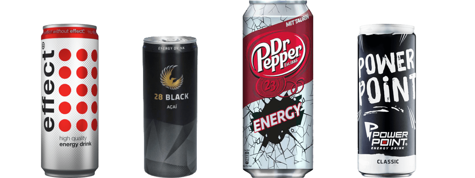 Dosenabfüllung: Energy Drinks in verschiedenen Dosengrößen