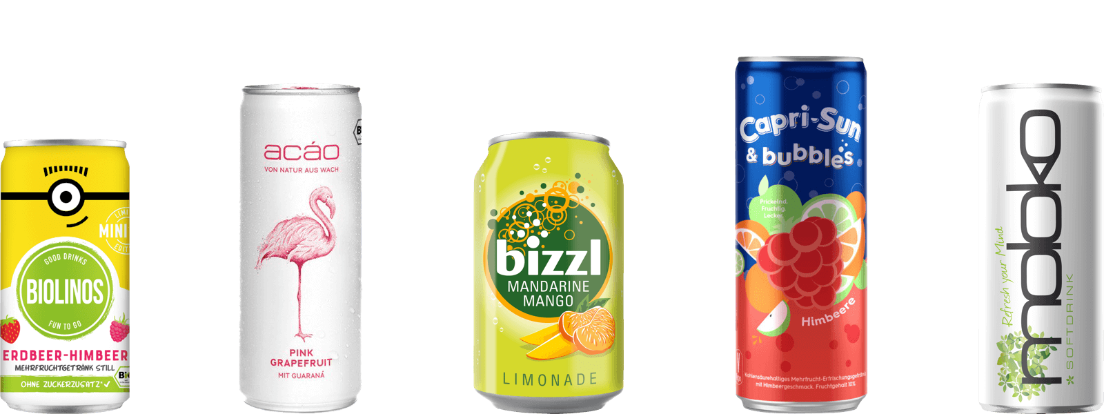 Dosenabfüllung: Softdrinks in verschiedenen Dosengrößen